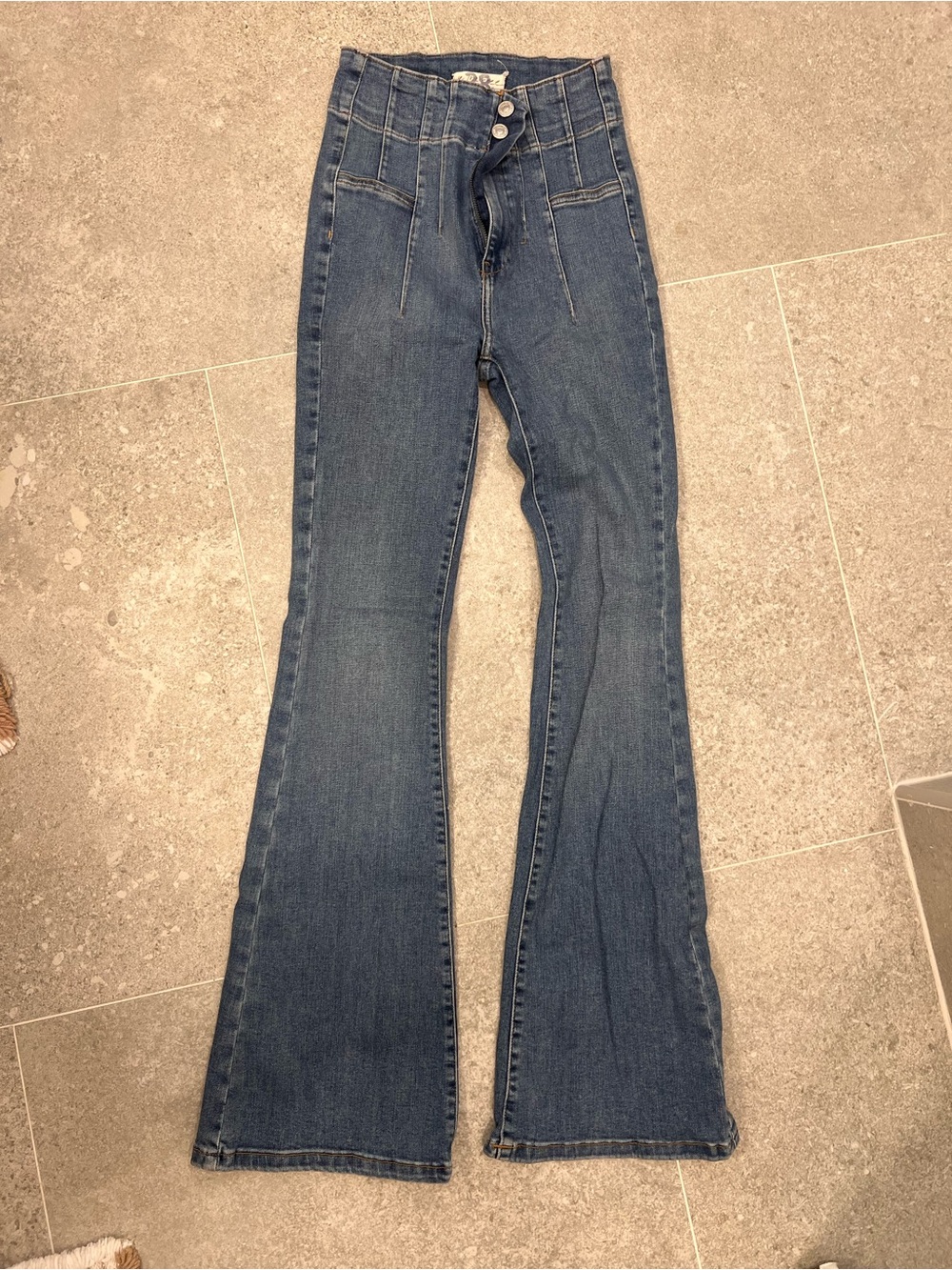 We The Free High-Rise Dark Blue Flare Jeans